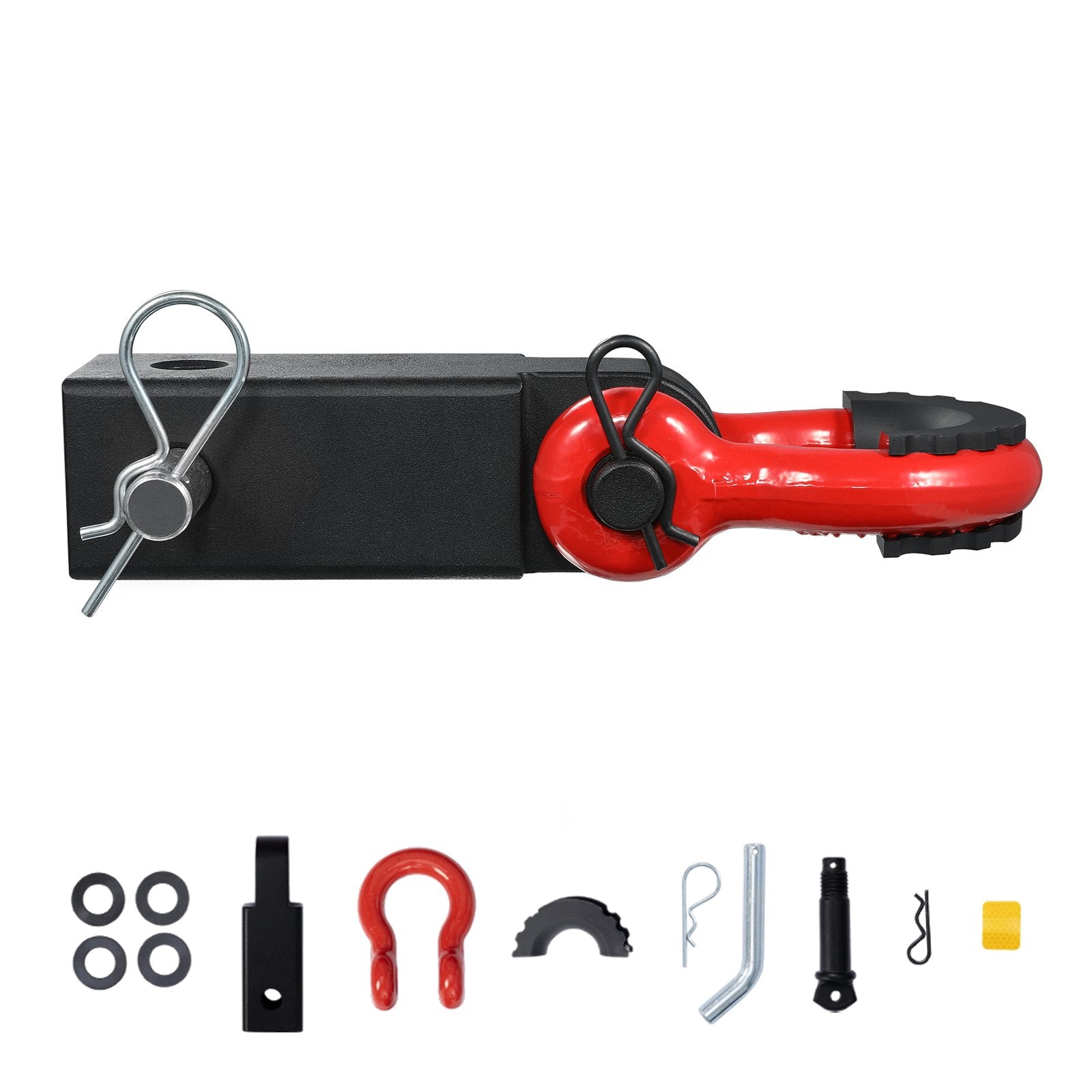 VEVOR Shackle Hitch Receiver, Fits 50 mm Receivers, 24 Tons Breaking Strength, D Ring Shackle with Trailer Hitch Lock Pin, Heavy Duty Towing Accessories for Trucks, Jeeps, Off-Road Vehicle Recovery