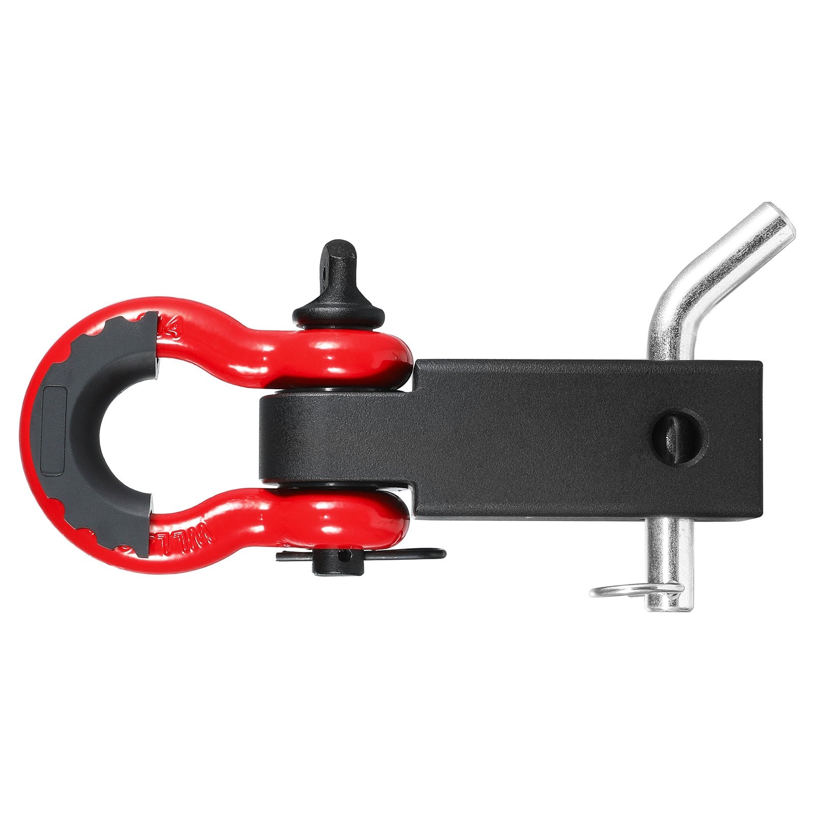 VEVOR Shackle Hitch Receiver, Fits 50 mm Receivers, 24 Tons Breaking Strength, D Ring Shackle with Trailer Hitch Lock Pin, Heavy Duty Towing Accessories for Trucks, Jeeps, Off-Road Vehicle Recovery
