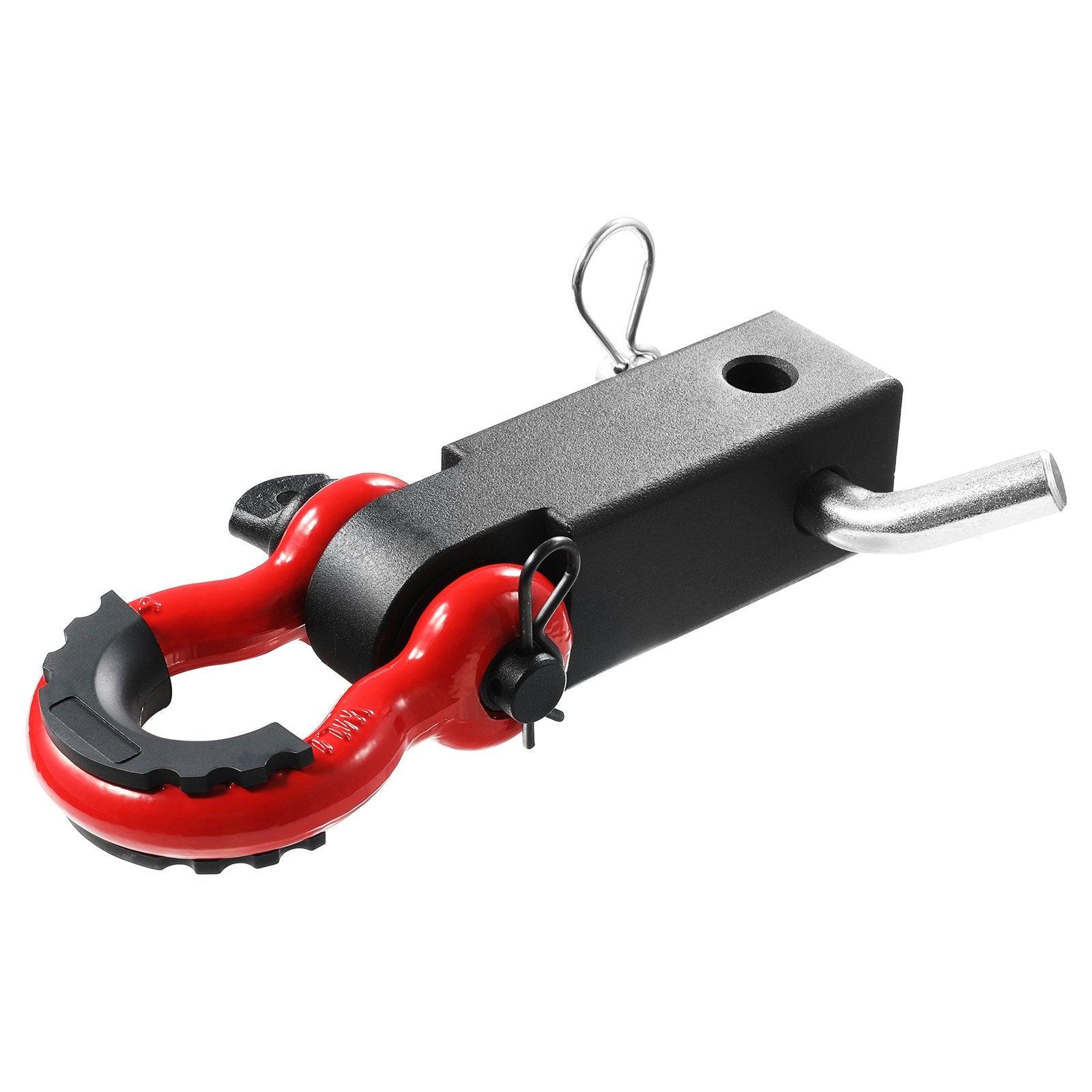 VEVOR Shackle Hitch Receiver, Fits 50 mm Receivers, 24 Tons Breaking Strength, D Ring Shackle with Trailer Hitch Lock Pin, Heavy Duty Towing Accessories for Trucks, Jeeps, Off-Road Vehicle Recovery