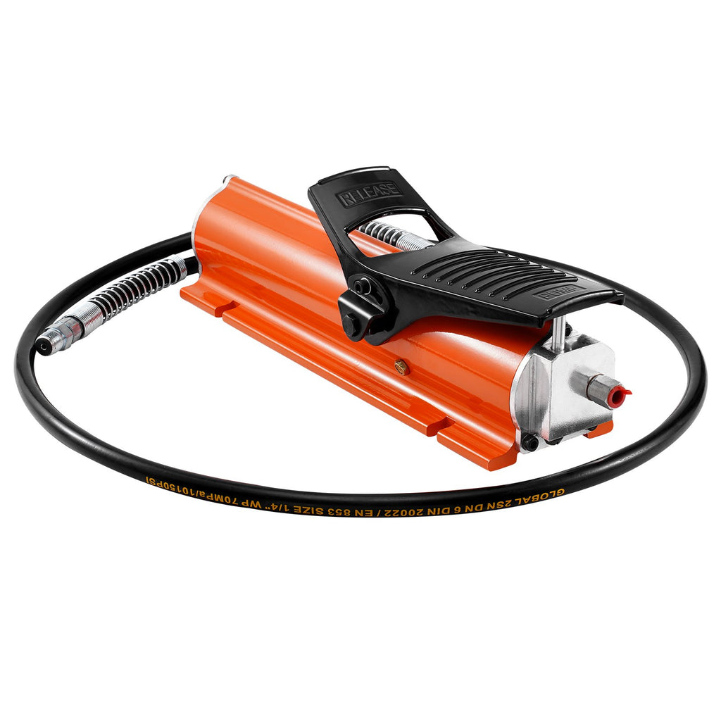 VEVOR 10,000PSI Air Hydraulic Pump, 0.18 Gal Reservoir, NPT 3/8 In Oil Outlet, NPT 1/4 In Inlet, Metal Shell Air Actuated Treadle Foot Pump, for Precision Industrial Machinery & Aerospace Equipment