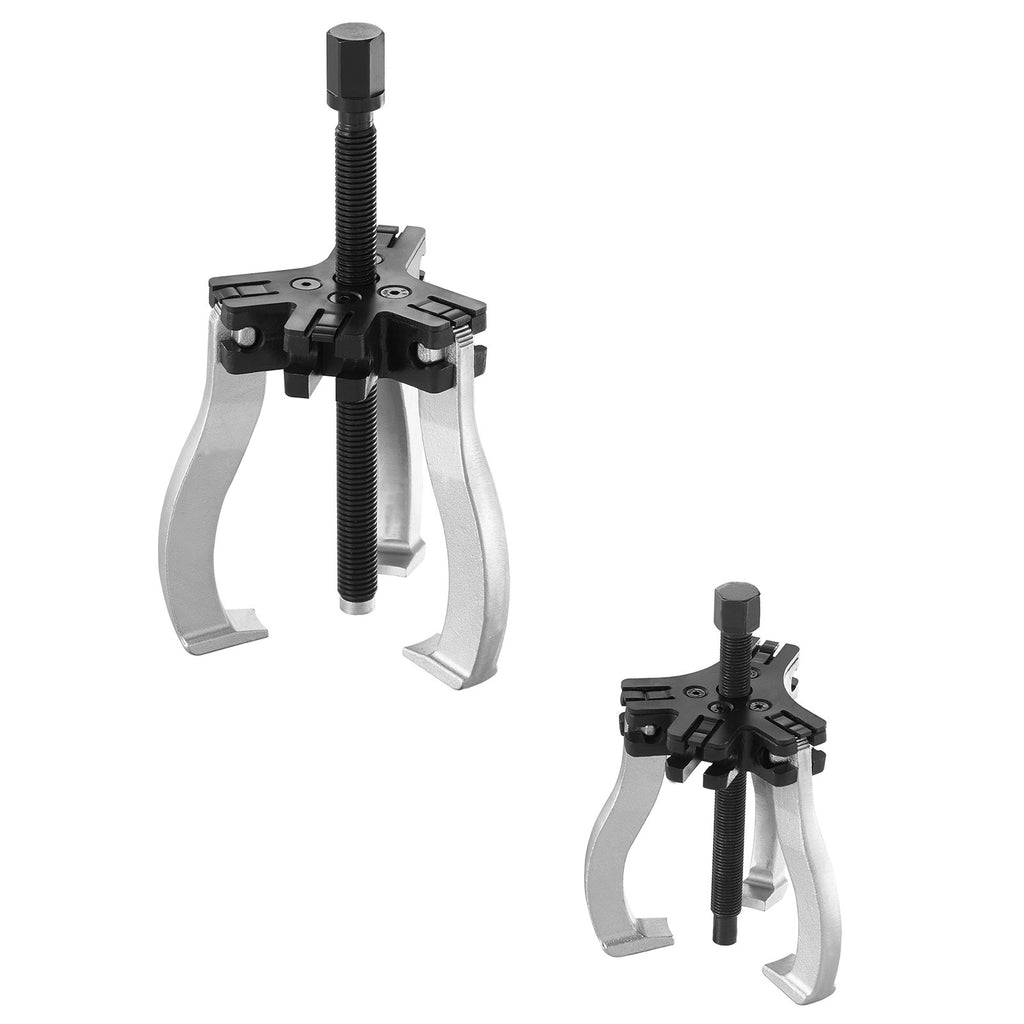 VEVOR Gear Puller Set, 3" and 7" Puller Kit, 3 Jaw Gear Bearing Flywheel Pulley Removal Tool, 2 or 3 Reversible Jaws Wheel Puller, Vertically and Horizontally, External and Internal, 2-Piece
