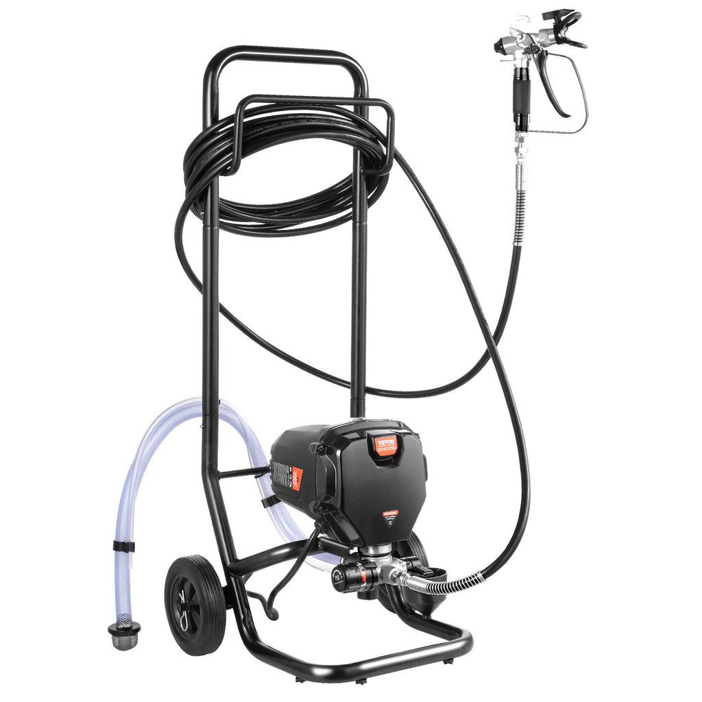 VEVOR Stand Airless Paint Sprayer, 750W 3000PSI High Efficiency Electric Airless Sprayer With Cart, Fine And Even Painting Effect, Paint Sprayers for Home Interior and Exterior Furniture and Fences
