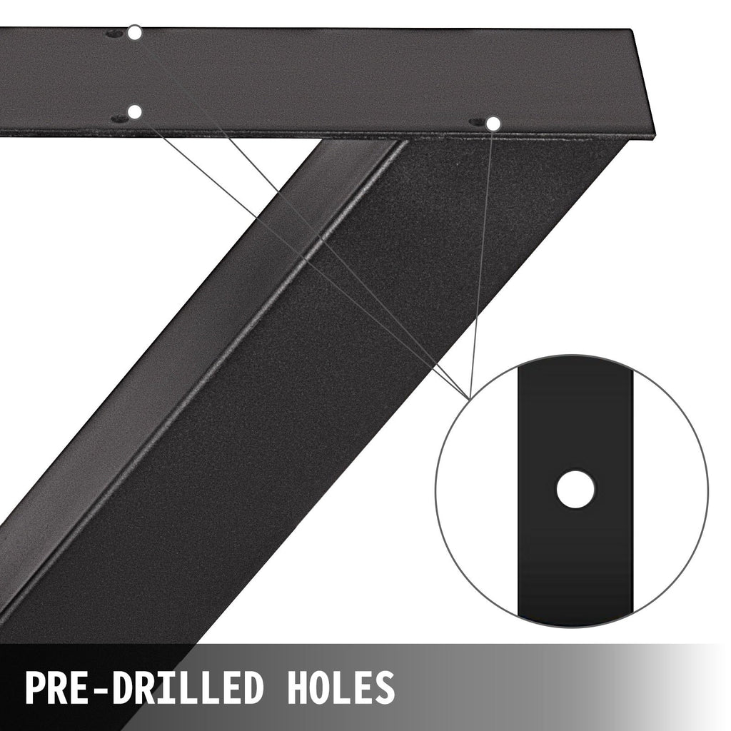 VEVOR Metal Table Legs 28.4 x 29.9 Inch Black Table Legs Premium steel table legs with X-frame style Steel Bench Legs Country Style Table Legs Furniture Leg Perfect for Coffee Store Home Office Bar
