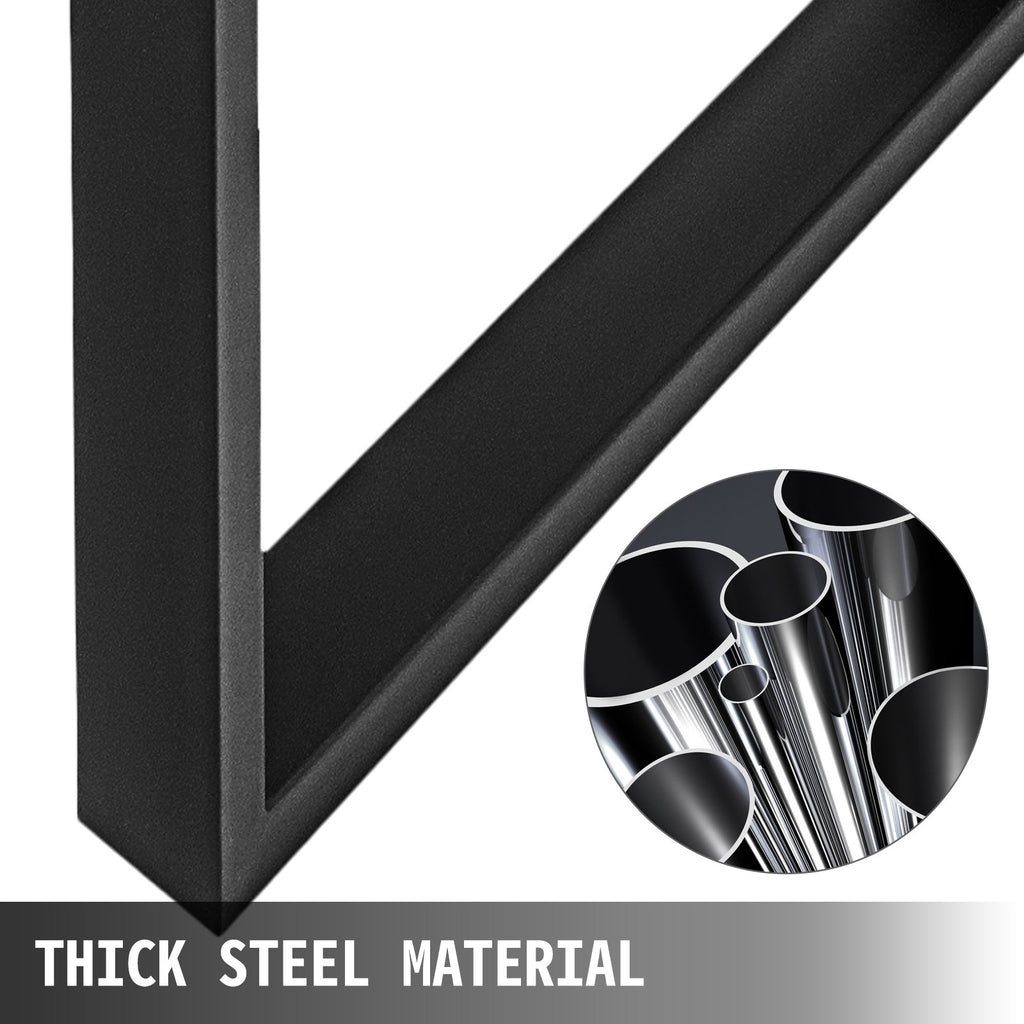VEVOR Black Metal Table Legs Set of 2 Steel Table Legs 35x28 Inch Dining Table Legs Office Table Legs Computer Desk Legs Steel Bench Legs Country Style Table Legs DIY Furniture Legs