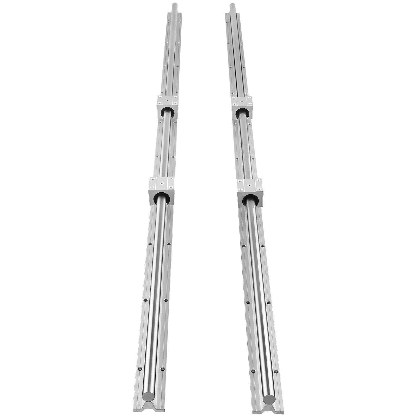 VEVOR Linear Guide Rail Set, SBR20 1500mm, 2 PCS 59 in/1500 mm SBR20 Guide Rails and 4 PCS SBR20UU Slide Blocks, Linear Rails and Bearings Kit for Automated Machines DIY Project CNC Router Machines