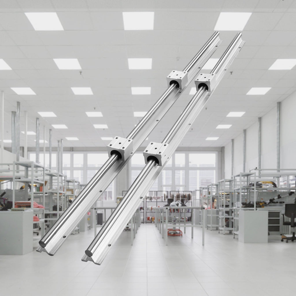 VEVOR Linear Guide Rail Set, SBR20 800mm, 2 PCS 31.5 in/800 mm SBR20 Guide Rails and 4 PCS SBR20UU Slide Blocks, Linear Rails and Bearings Kit for Automated Machines DIY Project CNC Router Machines