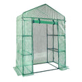 VEVOR Walk-in Green House, 4.6 x 2.4 x  6.7 ft  Greenhouse with Shelves, Set Up in Minutes, High Strength PE Cover with Doors & Windows and Steel Frame, Suitable for Planting and Storage, Green