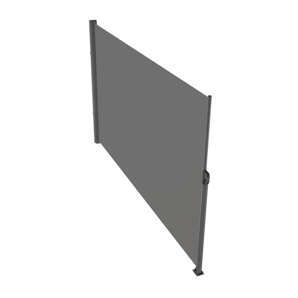 VEVOR Retractable Side Awning, 160X300m Aluminum Outdoor Privacy Screen, 280g Polyester Water-proof Retractable Patio Screen, UV 30+ Room Divider Wind Screen for Patio, Backyard, Balcony, Gray
