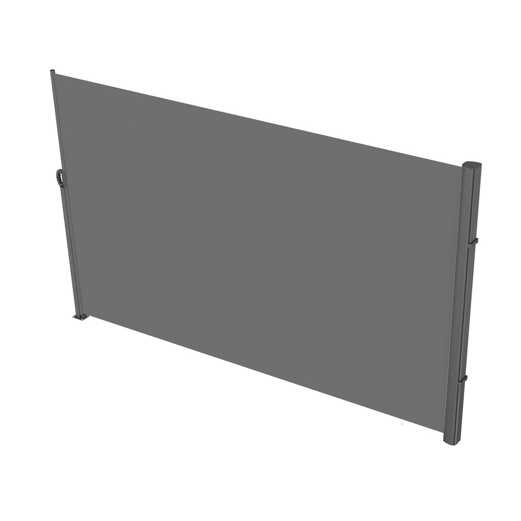VEVOR Retractable Side Awning, 160X300m Aluminum Outdoor Privacy Screen, 280g Polyester Water-proof Retractable Patio Screen, UV 30+ Room Divider Wind Screen for Patio, Backyard, Balcony, Gray