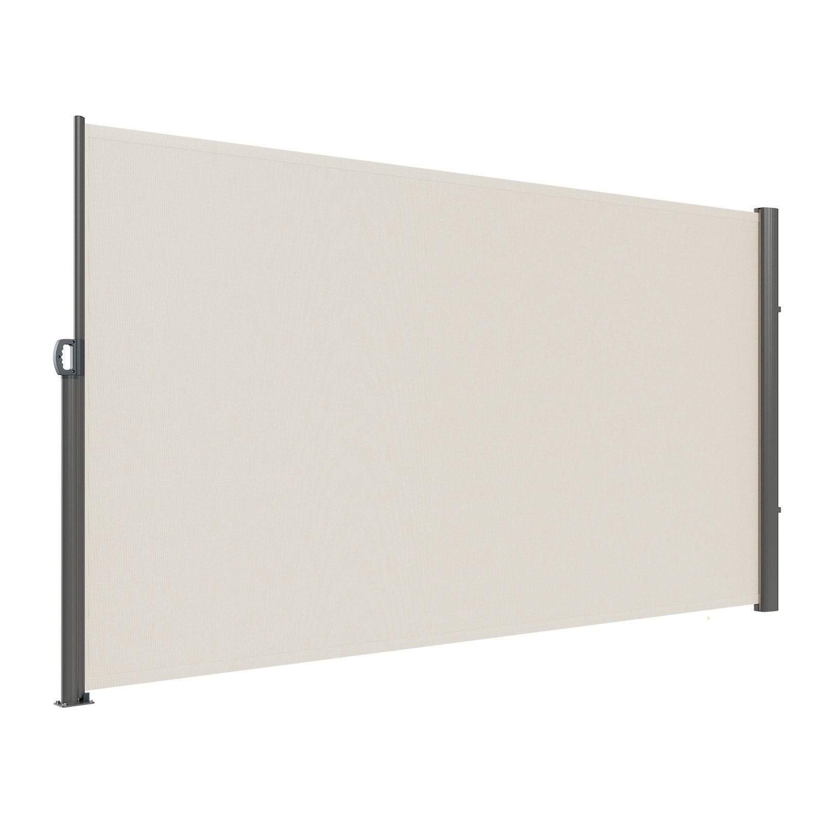 VEVOR Retractable Side Awning,160X300cm Aluminum Outdoor Privacy Screen, 280g Polyester Water-proof Retractable Patio Screen, UV 30+ Room Divider Wind Screen for Patio, Backyard, Balcony, Beige