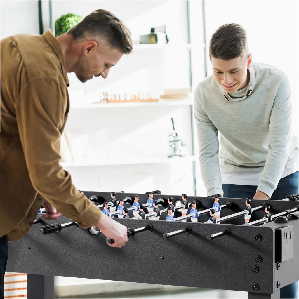 VEVOR Foosball Table, 121 cm Standard Size Table, Indoor Full Size Foosball Tables for Home, Family, and Game Room, Durable Soccer Set, Includes 2 Balls, Score Keeper, and 2 Cup Holders