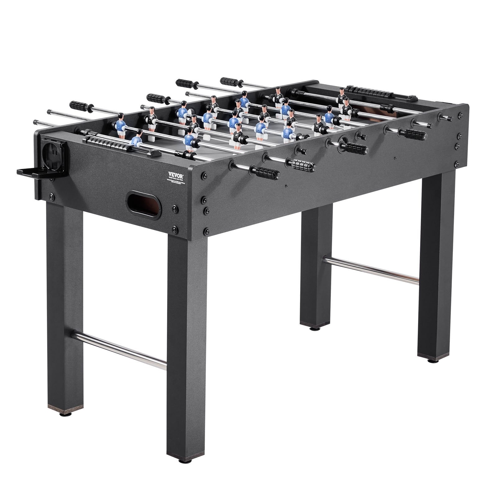 VEVOR Foosball Table, 121 cm Standard Size Table, Indoor Full Size Foosball Tables for Home, Family, and Game Room, Durable Soccer Set, Includes 2 Balls, Score Keeper, and 2 Cup Holders