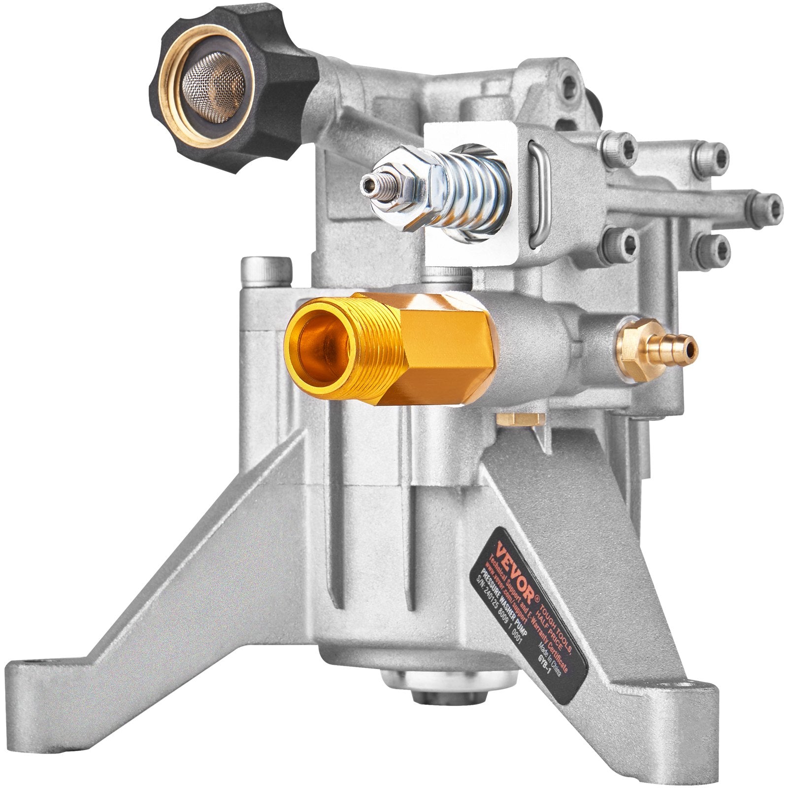 VEVOR Pressure Washer Pump, 22 mm Shaft Vertical, 3400 PSI, 2.5 GPM, Replacement Power Washer Pumps Kit, Parts Washer Pump, Compatible with Honda, Simpson, RYOBI, Briggs & Stratton, Subaru, Craftsman