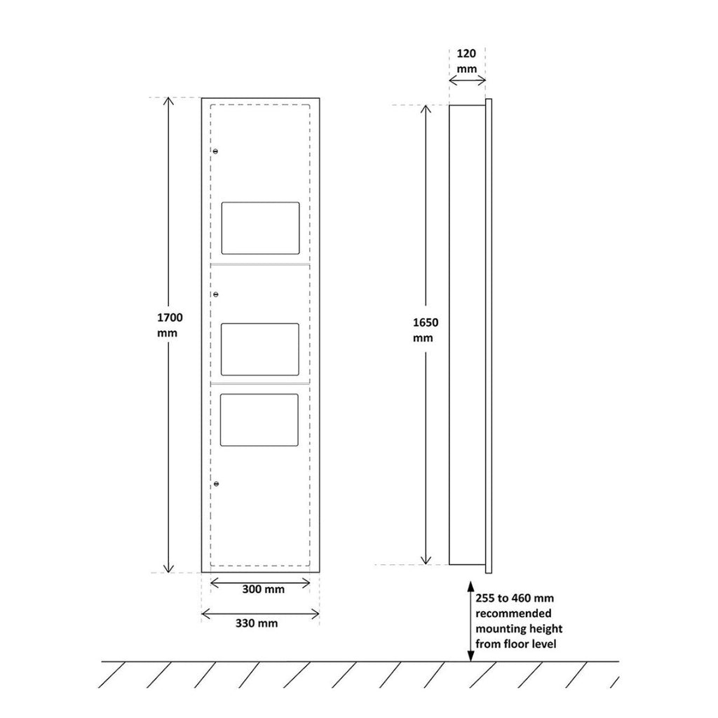 3-in-1 Washroom Recessed Panel
