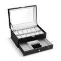 Embellir 12 Grids Watch Box Organizer Case Jewelry Display Storage Showcase