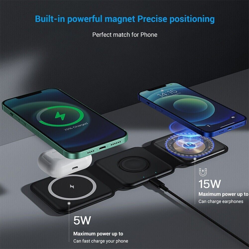 Wireless Charger Dock Charging Station 3 in 1 for Apple Watch Iphone 13 14 15 16