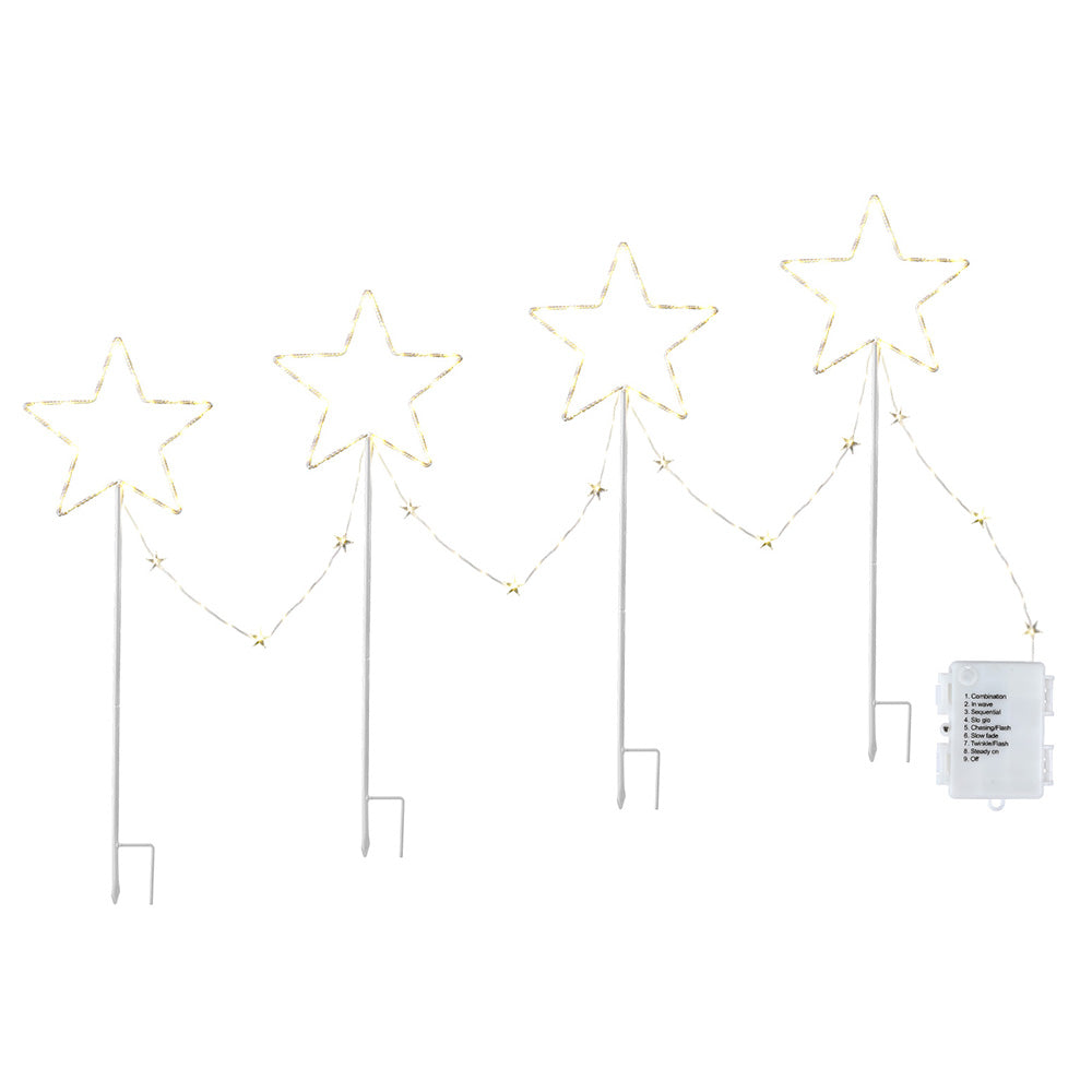 Jingle Jollys 4 PCS Christmas Lights Path Ground Light Garden Decorations 144 LED