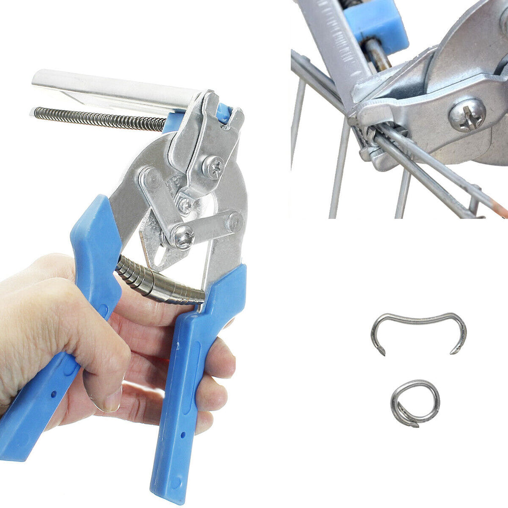 Hog Ring Plier Fencing Gun Fastener Stapler M Nailer Wire Ringer W/600 Clips