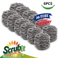 Stainless Steel Scourers Steel Wool Scrubber Pad Used for Dishes Pots 6 Pack