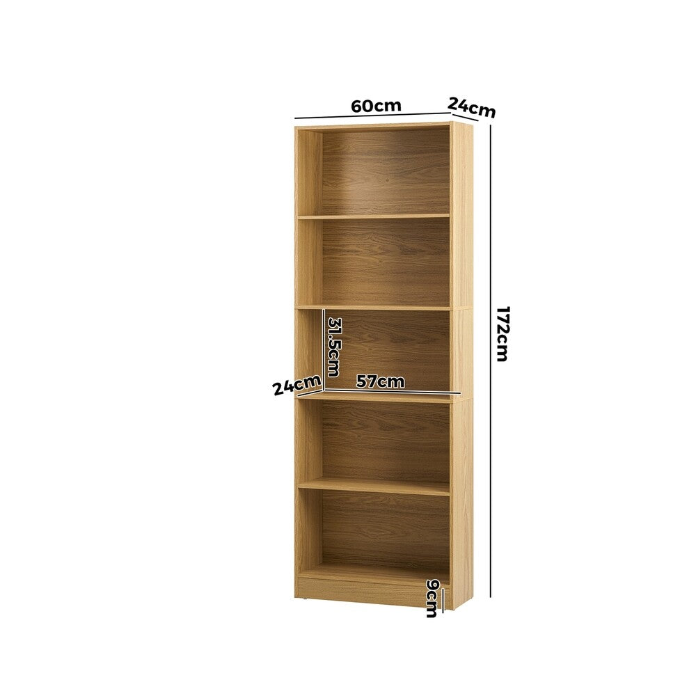 5-Tier Bookcase Bookshelf Display Shelf Storage Cabinet Stand Rack Shelving Unit