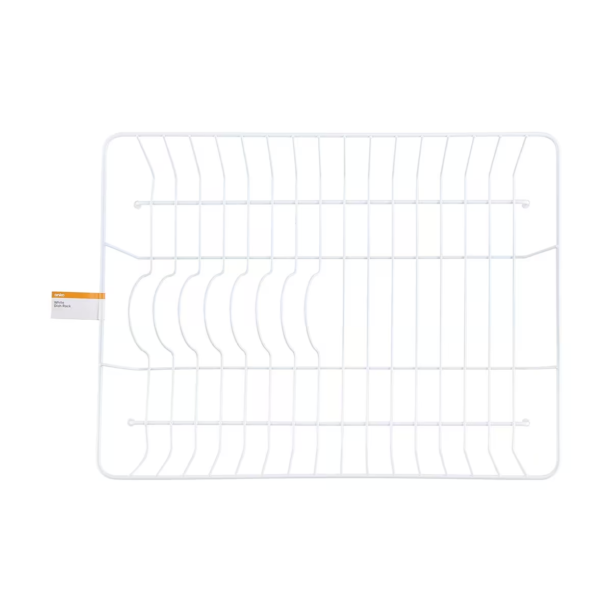 White Dish Drying Rack 1 Tier Plate Cup Cutlery Holder Kitchen Countertop Organizer