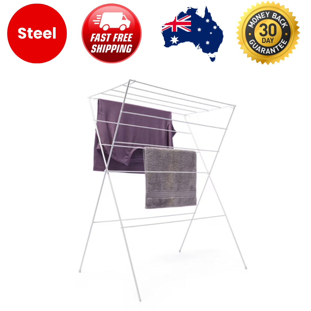 12-Rail Clothes Expandable Airer Dryer Foldable Rack Indoor Outdoor Laundry Rack