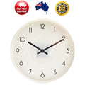 Wall Clock Quartz Round Wall Clock Silent Non-ticking Battery Operated White Au*