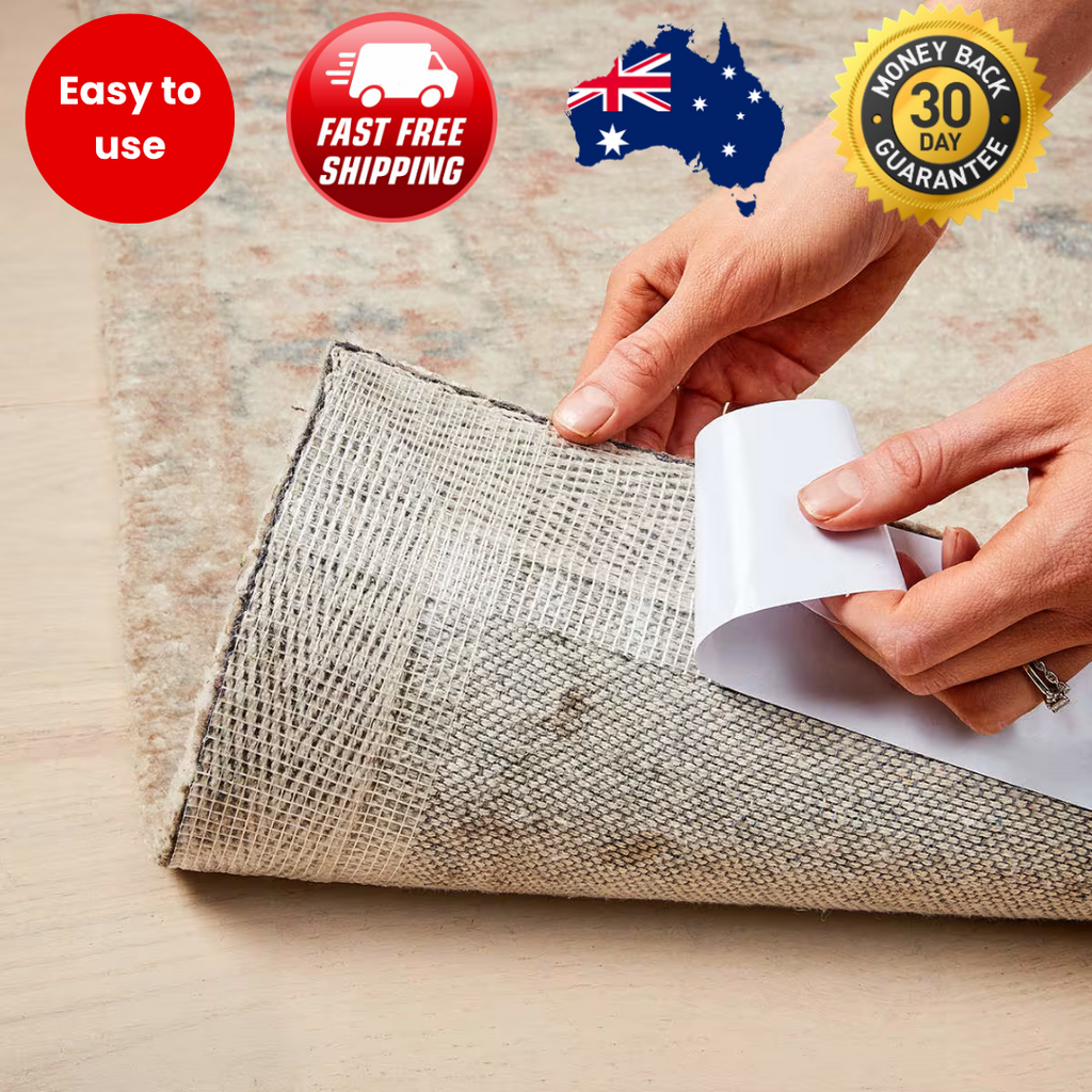 White Anti Slip Rug Grip Tape 7m x 6.3cm Self Adhesive Carpet Mat Floor Tape