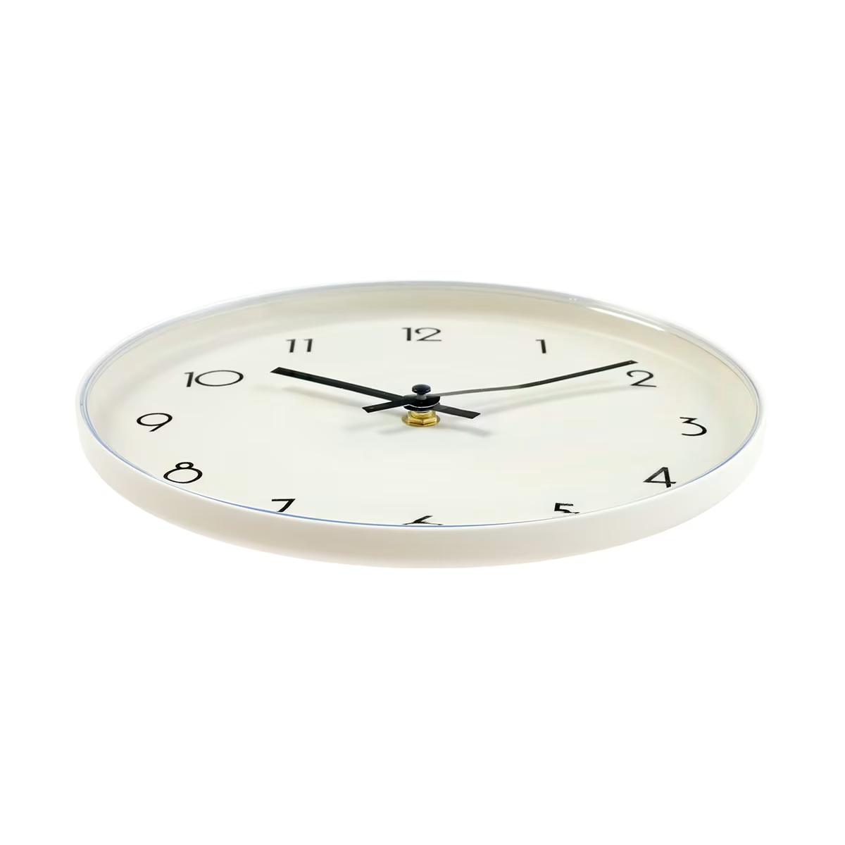 Wall Clock Quartz Round Wall Clock Silent Non-ticking Battery Operated White Au*