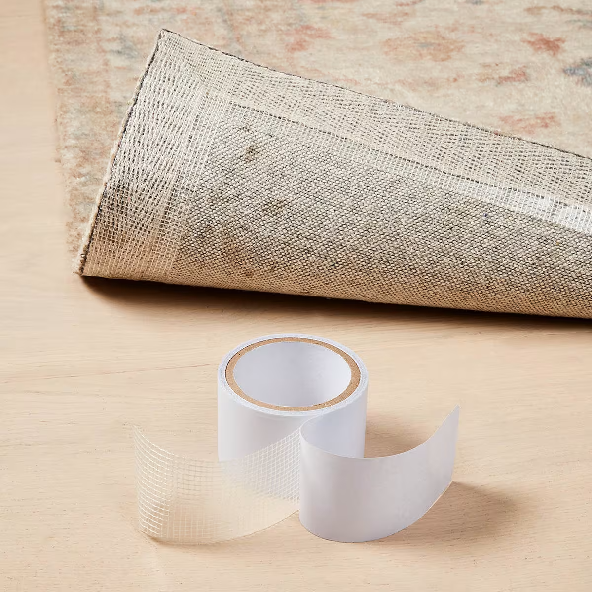 White Anti Slip Rug Grip Tape 7m x 6.3cm Self Adhesive Carpet Mat Floor Tape