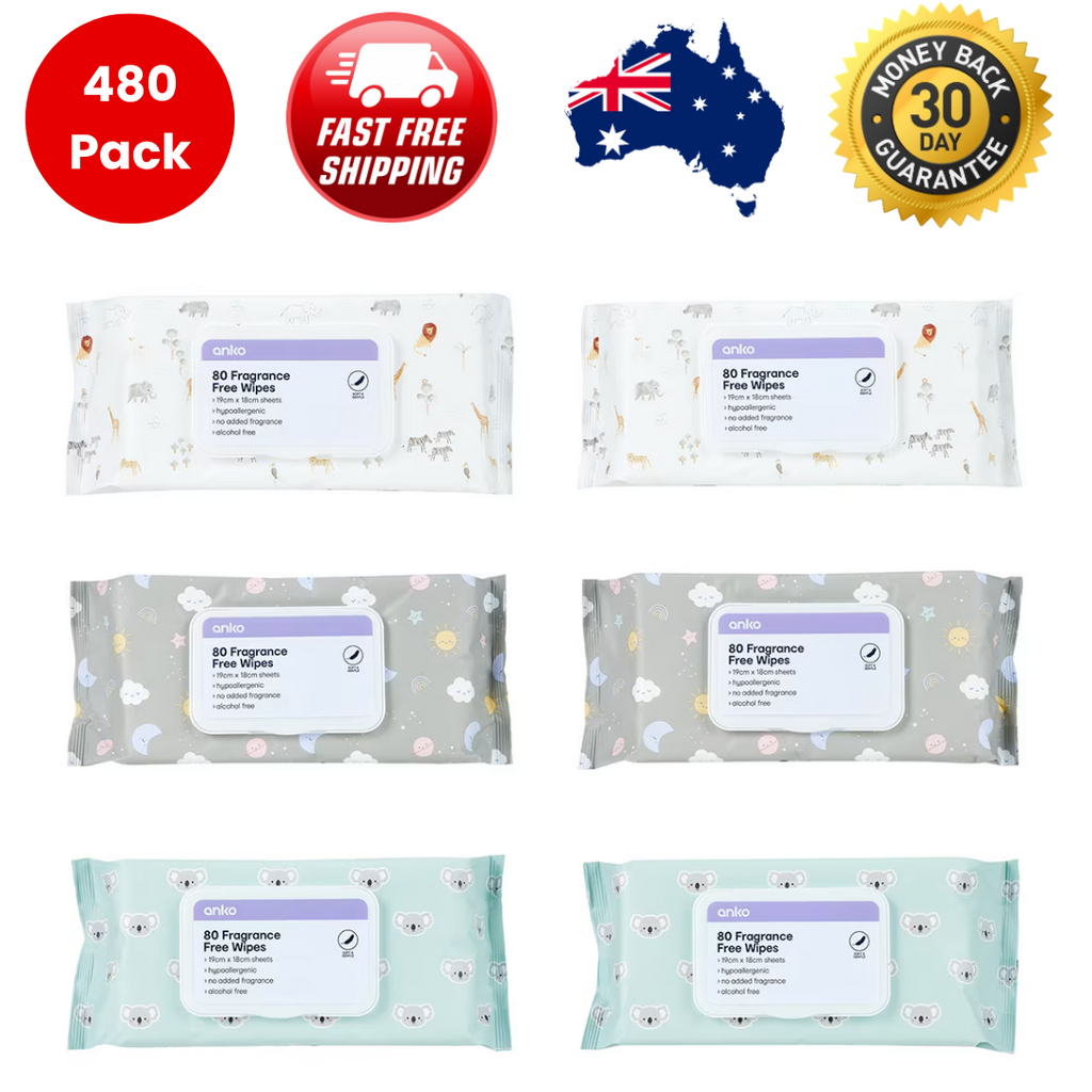 480 Pack Baby Wipes Fragrance Free Baby Wet Wipes Bulk Simply Water Soft Gentle