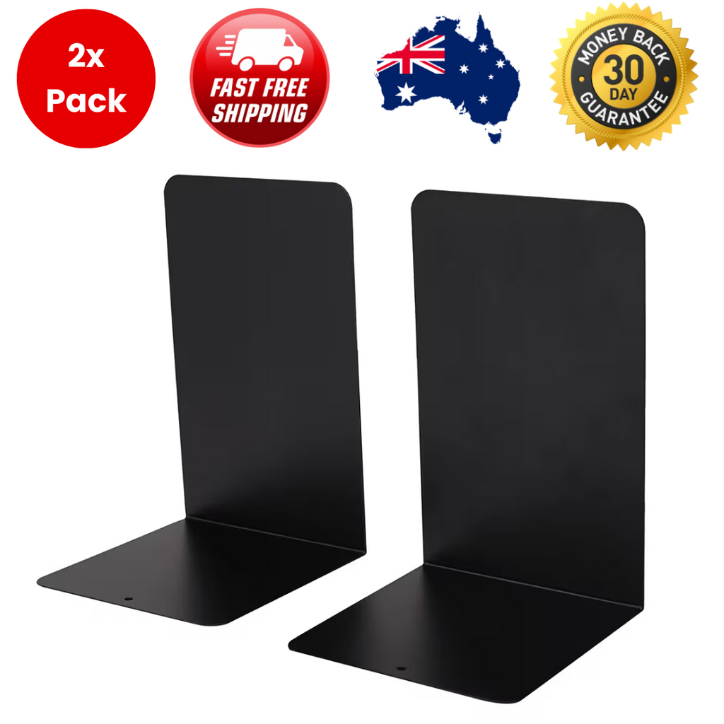 1 Pair Heavy Duty Metal Bookends Decorative Book Ends Office Stationery Hold
