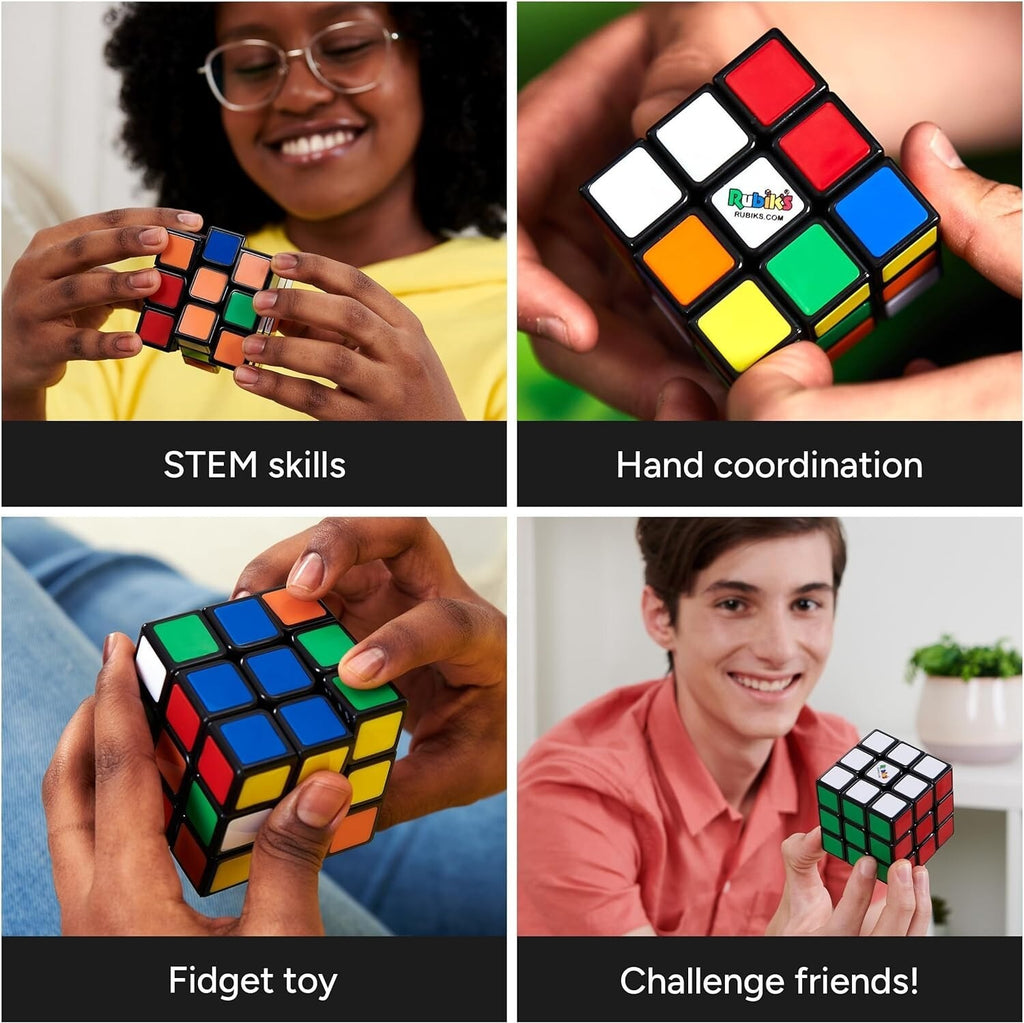 Rubik's 3x3 Cube Original Classic Puzzle Game Brain Teaser for Kids Adults