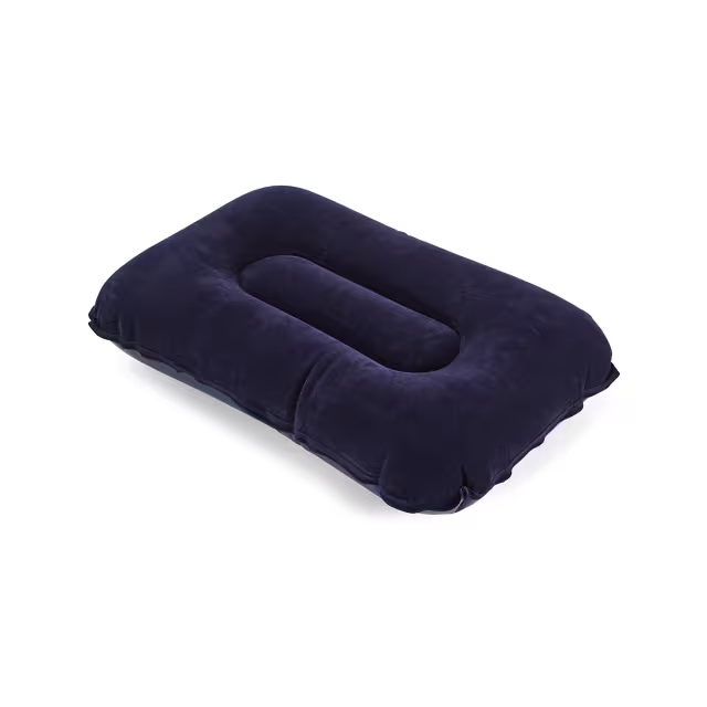 Inflatable Blow Up Air Rectangle Pillow Head Neck Cushion Travel Camping Beach