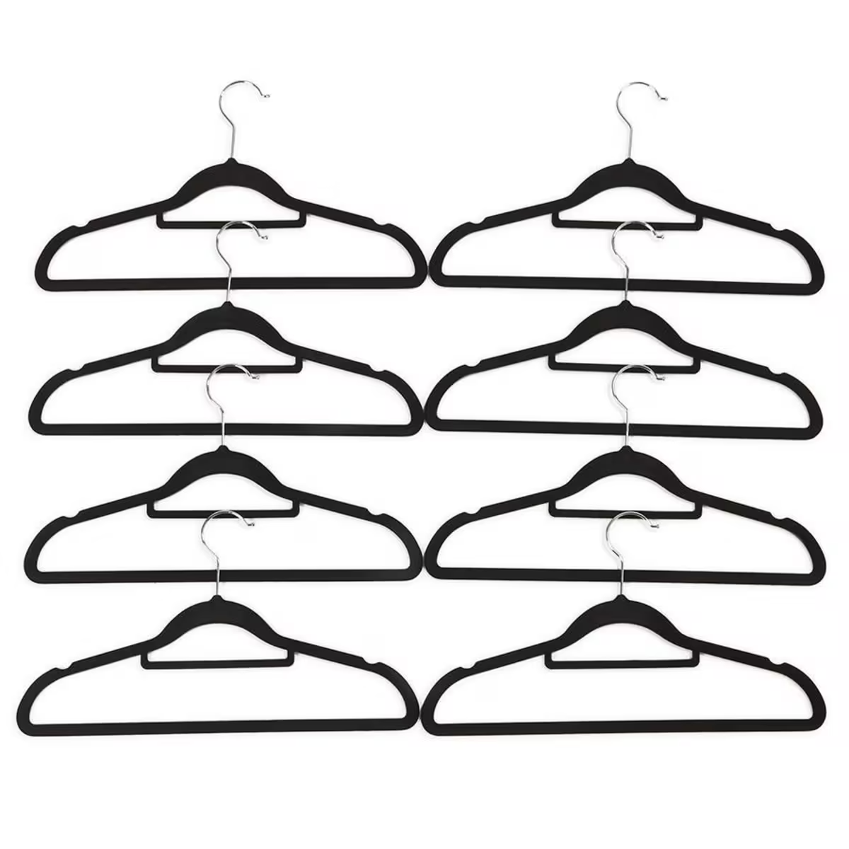 Flocked Hanger Velvet Cloth Hangers Coat Nonslip Hanger Slim Non-Slip Black Bulk
