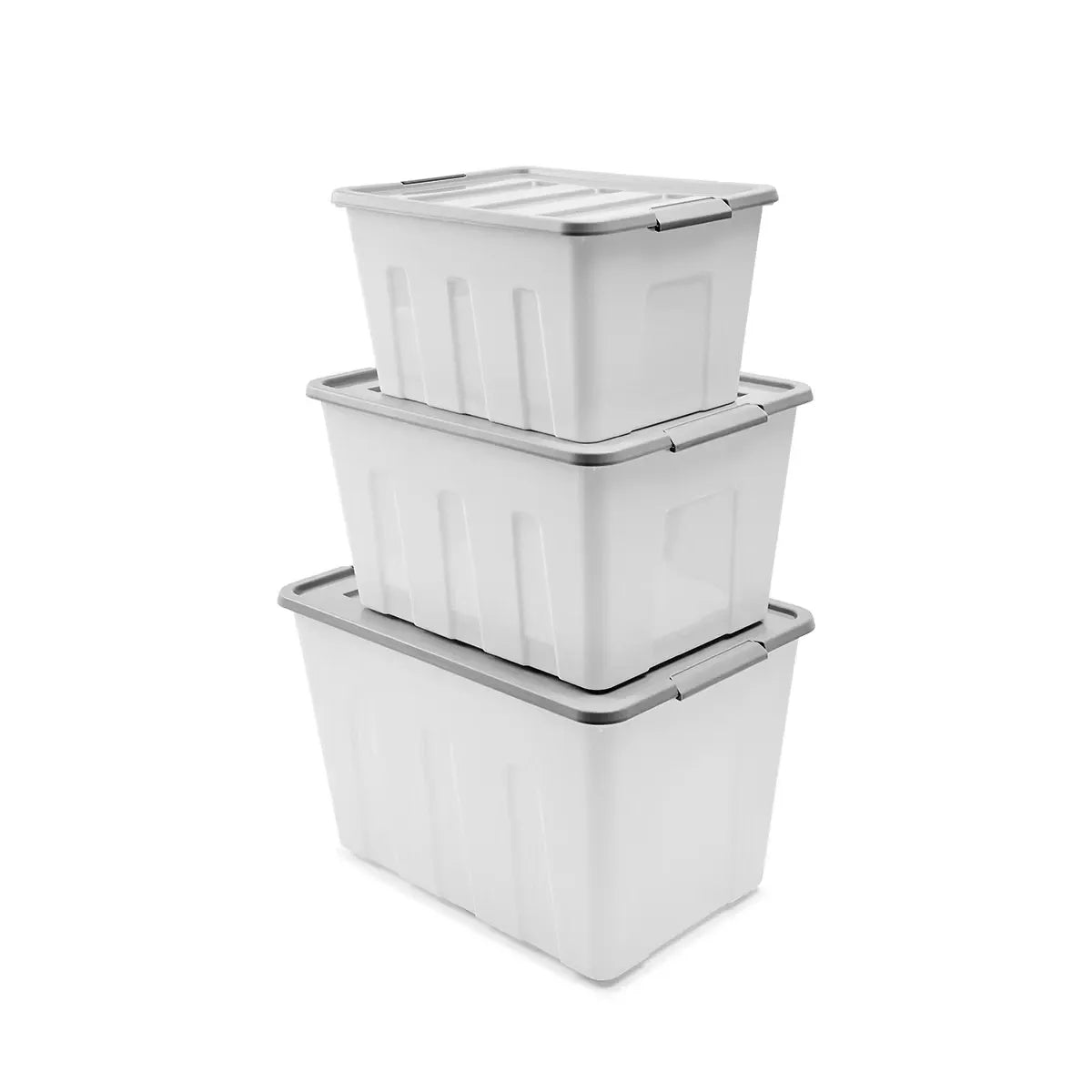 Large Storage Box Heavy Duty Plastic Tub Stackable Lid Organiser Containers Box