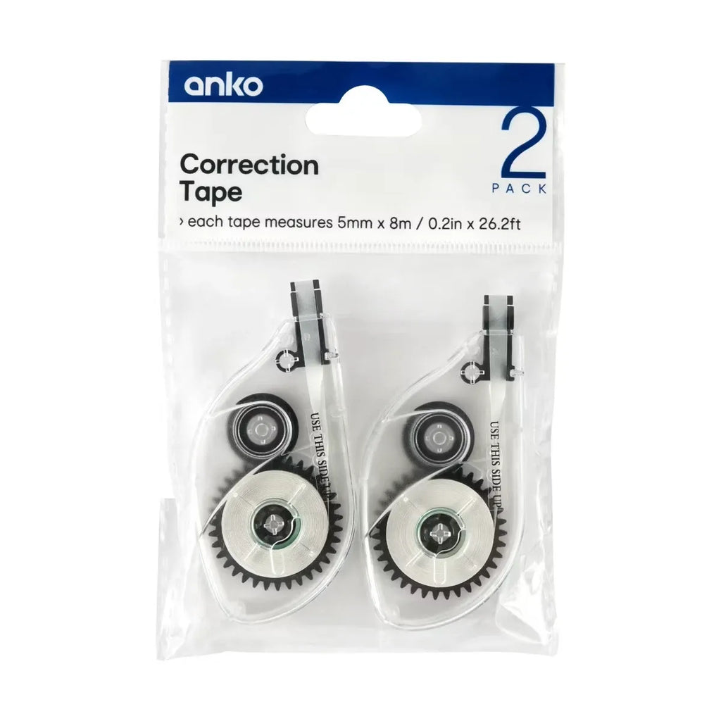 Correction Tape 2Pack Roller White Out Stationery Student Office School Easy Use