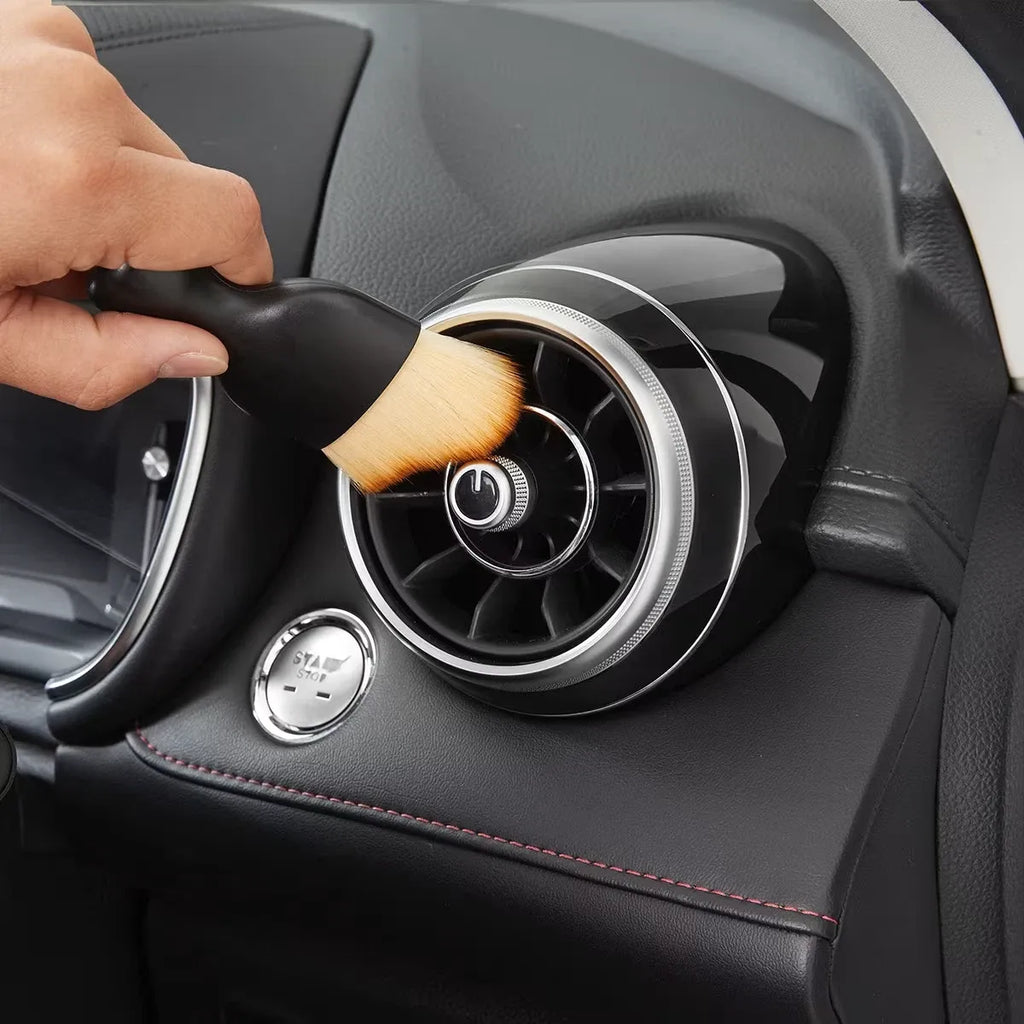 Car Interior Cleaning Brush Soft Nylon Bristles Dashboard Dust Crevice Detailing Tool