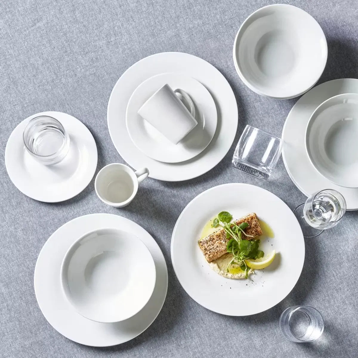 SET OF 6 COFFEE / TEA STANDARD WHITE MUG