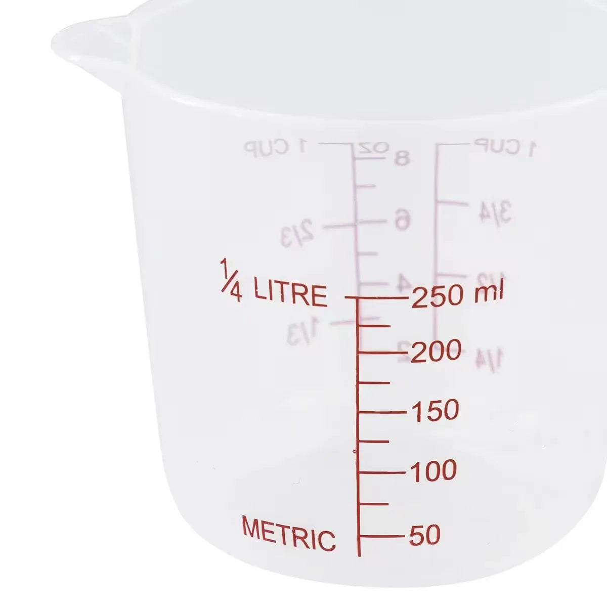 3 Piece Plastic Measuring Jug Set 250ml 500ml 1L Kitchen Cups with Pour Spout
