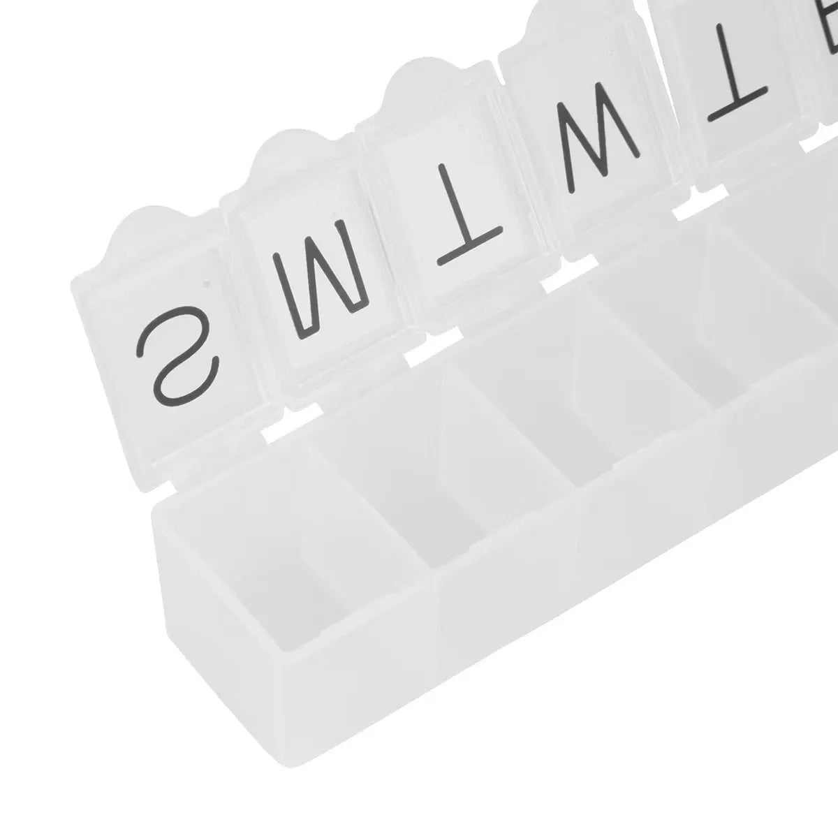 7 Day Pill Organizer Weekly Medicine Storage Box 7 Compartment Travel Container