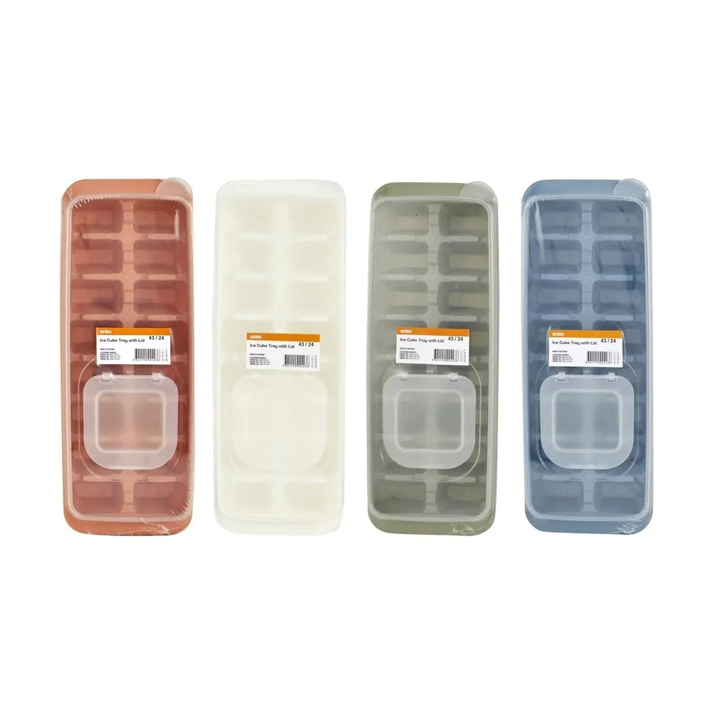 Ice Cube Tray With Lid Assorted Reusable Ice Cube Tray Easy Refill Stackable AUS