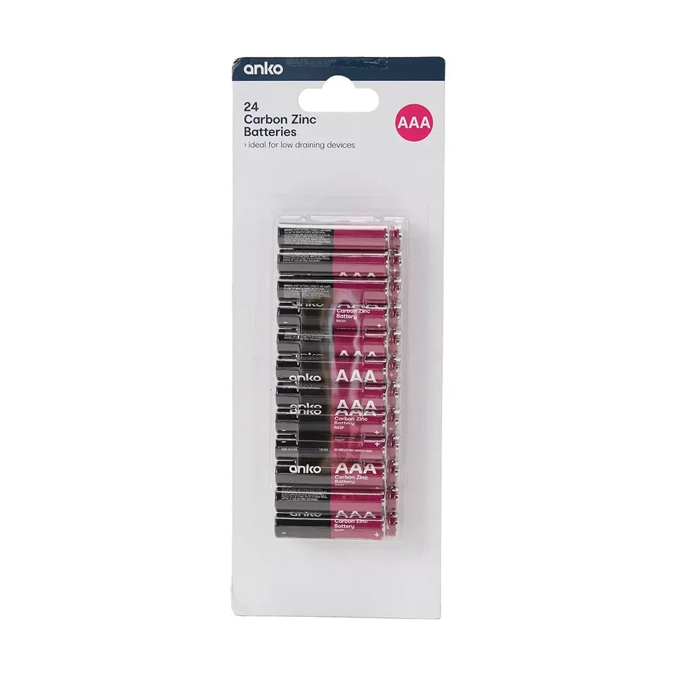24 Pack Carbon Zinc Batteries AA / AAA Battery Super Long Life Batteries Bulk