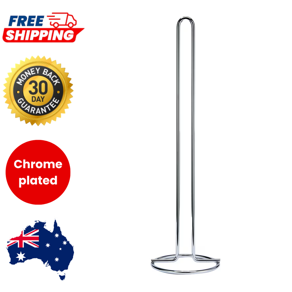 Chrome Toilet Roll Holder+50cm Bathroom Spare Roll Tissue Storage Stand AU
