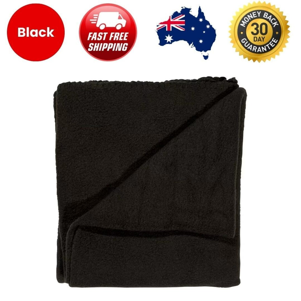 Black Polar Fleece Throw Blanket - Cozy Comfort, Soft & Warm Winter Blanket