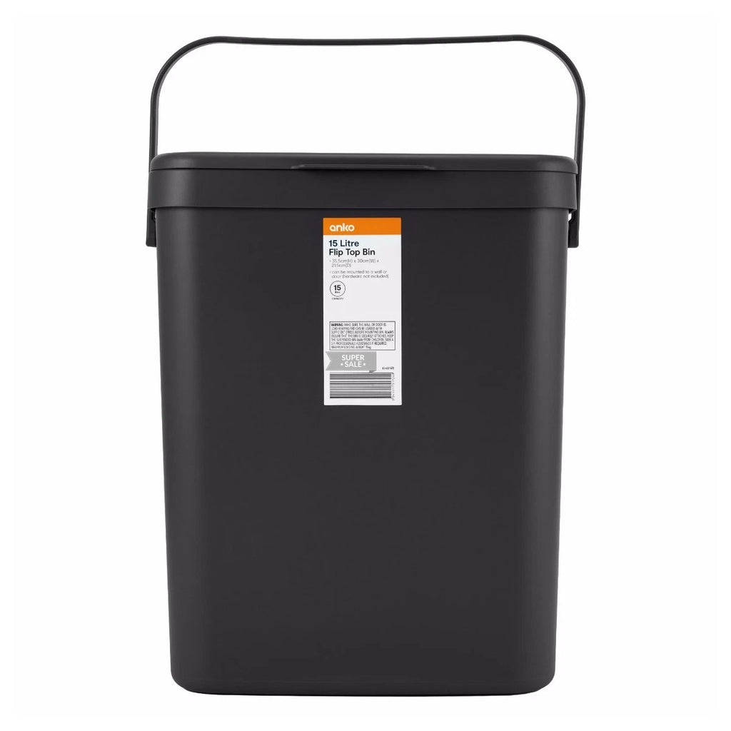 5-55L Rubbish Bin Kitchen Home Garbage Dust Waste Trash Plastic Lid Bin S-Large
