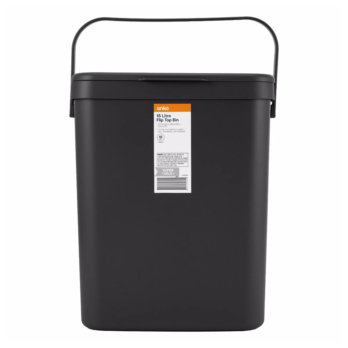 5-55L Rubbish Bin Kitchen Home Garbage Dust Waste Trash Plastic Lid Bin S-Large