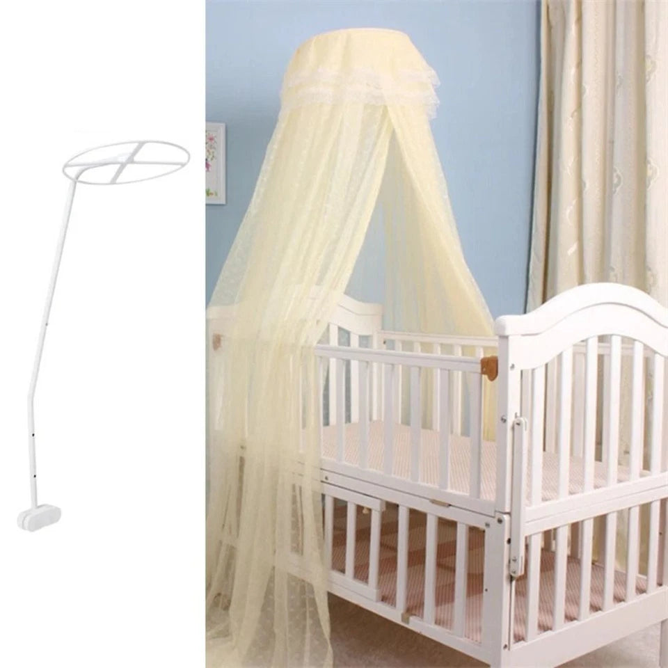 Mosquito Net + Clip-On Holder Set Baby Cot Netting Canopy Drape Stand Accessory