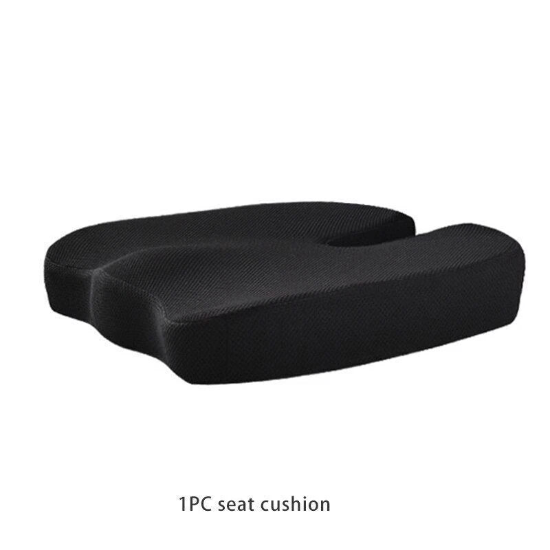 Memory Foam Seat Cushion Lumbar Back Pillow Set Pain Relief Car Home Office
