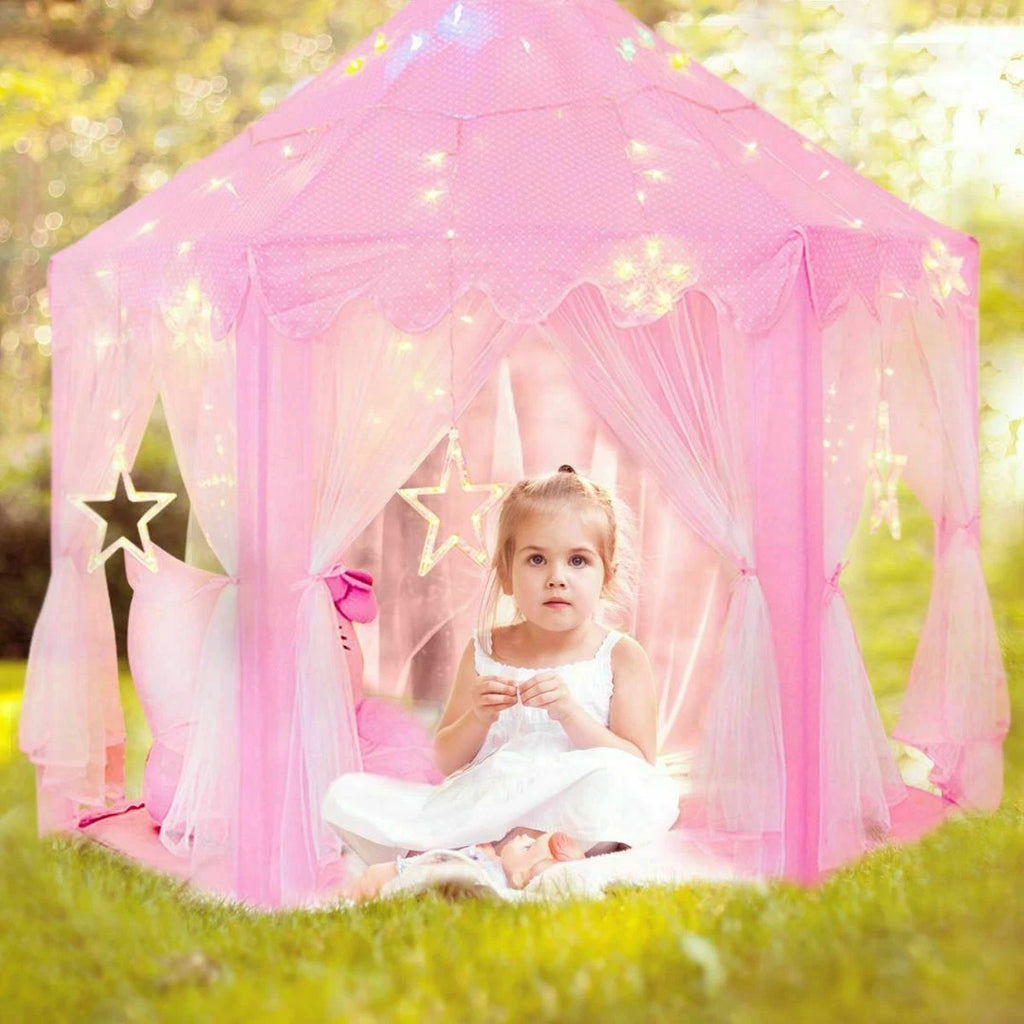 Kids Fairy Princess Castle Play House Hexagon Toy Tent Pop up Tent Indoor /Light